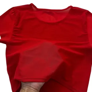 Aerie Womens Red Short Sleeve Mesh Back Cropped Activewear T-Shirt | 0112 thumbnail 3