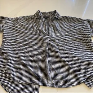 Madewell medium black and‎ white plaid blouse thumbnail 1