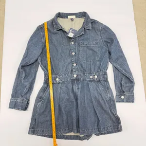 Universal Thread Womens Denim Long Sleeve Romper Dark Wash Blue Size 12 NWT thumbnail 3