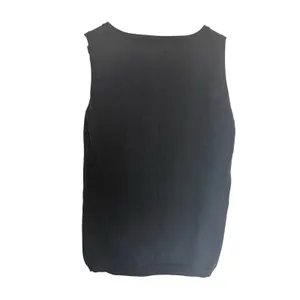 Lauren Ralph Lauren Black Cotton Knit Sleeveless Scoop Neck Pullover Sweater S thumbnail 4