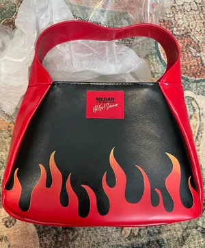 Megan Thee Stallion 'Hot Girl Summer' Red & Black Flame Shoulder Bag thumbnail 1