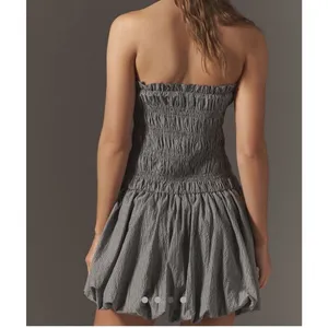 By Anthropologie Strapless Smocked Mini Dress Size M thumbnail 3