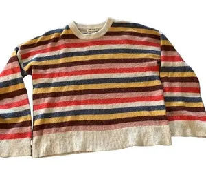 Madewell XXS oversized striped sweater with flare arms thumbnail 1