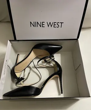 Nine West Black Terasa Pointed-Toe Ankle-Strap & Silver Accents Strap Heels 6.5 thumbnail 1