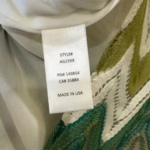 NEW Sadie & Sage The‎ Tides Maxi Dress Green Chevron Crochet Spaghetti Strap L thumbnail 10