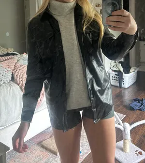 Pleather Shirt/jacket Black thumbnail 1