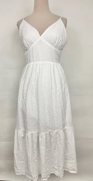 Jessica Simpson White V-Neck tie back spaghetti strap Maxi Dress large thumbnail 1