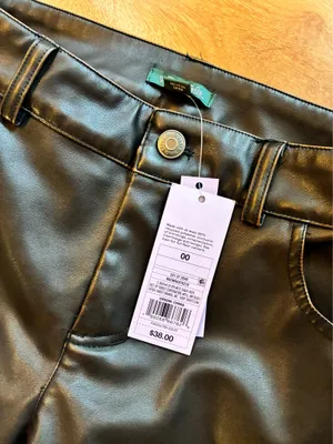 Wild Fable Dark Brown Faux Leather Pants Size 00 (14/28) New With Tags High Rise thumbnail 2