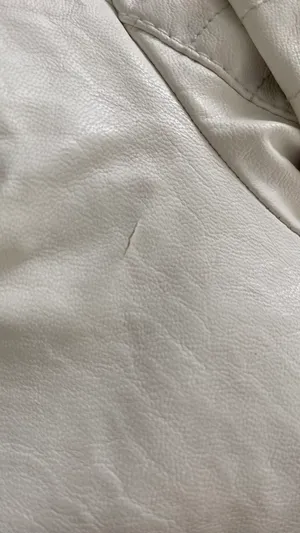 White Leather Jacket Size XL thumbnail 7