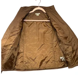 Cutter & Buck Womens‎ Brown Quilted Full Zip Mock Neck Jacket Small Lightweight thumbnail 4
