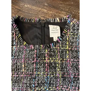 Cinq à Sept Rochelle Tweed Minidress Womens‎ 8 Multicolor Belted Fringe thumbnail 6