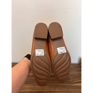Clarks Artisan Tan Leather Square Toe Loafers Size 8.5 W Wide 261819605080 thumbnail 4
