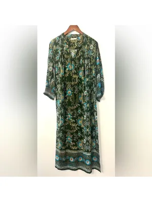 Natural Life Green Floral boho Maxi Dara Dress thumbnail 3