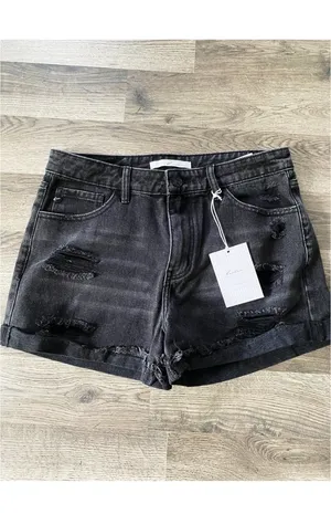 KanCan USA Black Distressed Shorts thumbnail 4