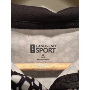 Lands End Sport Women's Black White‎ Quarter Zip Pullover Size Medium Activewear thumbnail 3