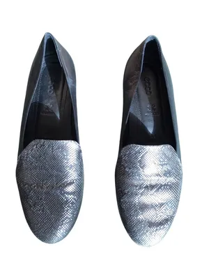 Ecco Black and Silver Snakeprint Flats thumbnail 4