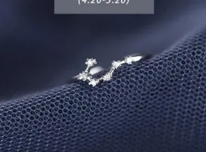 Taurus Zodiac Adjustable Ring Silver thumbnail 2