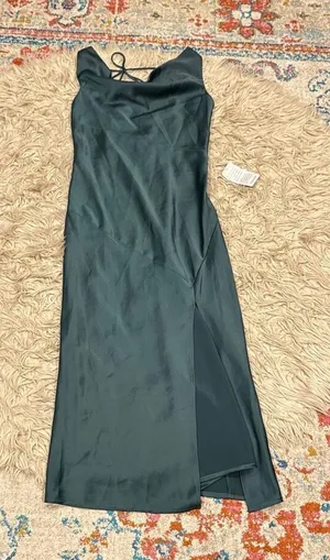 WAYF green satin slip dress XS thumbnail 1