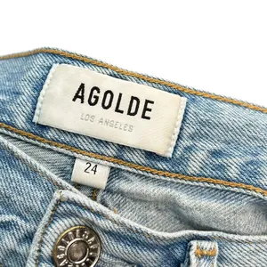 Agolde Riley High‎ Rise Straight Crop Jeans Denim Shatter Wash Blue Size 24 thumbnail 11