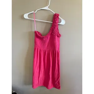 Juicy Couture Pink Smocked One Shoulder Terry Cloth Beach Cover‎ Up Dress M thumbnail 6