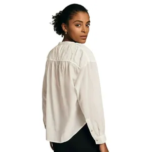 Anthropologie Pilcro‎ Henley Popover Shirt Women XS White Long Sleeve Preppy thumbnail 3
