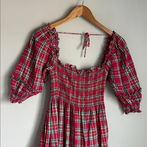 Hill House Red Tartan Nesli Nap Dress XS thumbnail 5