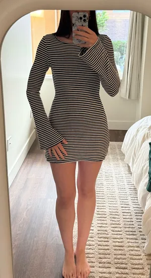 Striped Princess Polly Mini Dress thumbnail 1