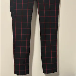 Zara Black Red Work Career Office Academia Dress Pants Plaid Size Small thumbnail 2