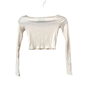 REFORMATION‎ Ribbed Cropped Long Sleeve White XS/S thumbnail 3