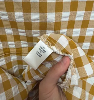 BKE mustard yellow button up top thumbnail 4