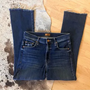 MOTHER The Insider Crop Step Fray‎ In Teaming Up Jeans Size 26 Boot Cut thumbnail 4