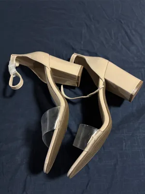 SO Nude Clear Strap Ankle Strap Heels. Size 8M thumbnail 2