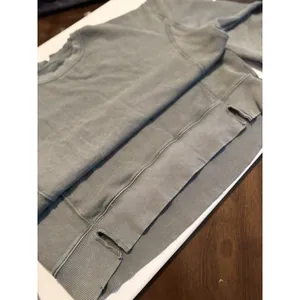 AERIE Distressed Oversized Crewneck Sweatshirt Sage Green Women’s Cozy - Size M thumbnail 6