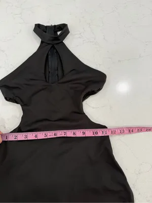 Windsor Black Halter Midi Dress with Cutouts thumbnail 8