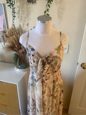 NWT Retro Stage Maxi Dress - Cream Floral Print thumbnail 2
