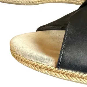 Clarks Lafley Alaine Wedge Sandals Womens 9.5 Black Leather‎ Comfort Espadrille thumbnail 8