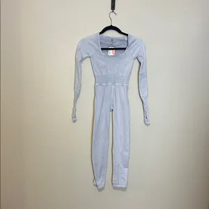 Free People Movement Good Karma‎ Onesie In Ice Grey Size XS/Small NWT thumbnail 3