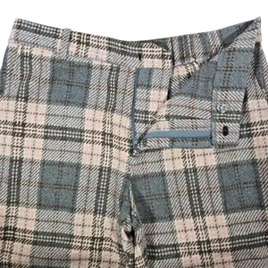 AREA STARS Plaid Wide Leg Pants Trousers Womens‎ Large Pink Grey Flannel Blend thumbnail 5
