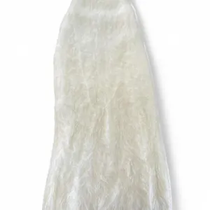Zara white fuzzy sleeveless mini dress with a soft shaggy faux-fur Size S/XS thumbnail 8