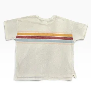 Altar'd State Retro Stripe Short Sleeve Top Cream XL ASKN T265CPK thumbnail 3