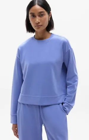 New Athleta XL Seasoft Crewneck Sweatshirt Dusk Purple X-Large Regular thumbnail 1