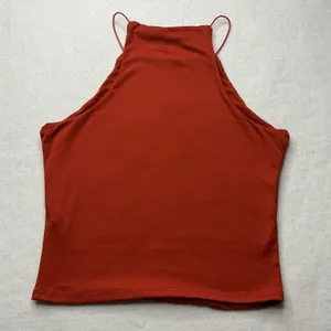 Gaze Womens High Neck Halter Tank Top Red XS thumbnail 2