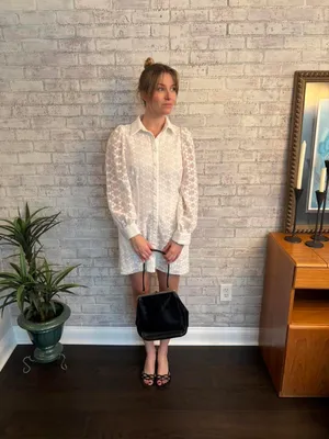 New with Tags Anthropologie White Lace Button Up Dress thumbnail 5