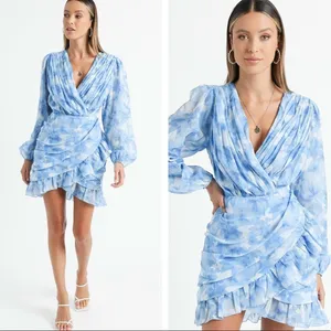 Showpo. CAN I BE YOUR HONEY MINI DRESS in cloudy floral 6 thumbnail 6
