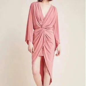 NWT Misa Los Angeles Teget Twisted Maxi Dress Blush Pink Long Sleeve Wedding XS thumbnail 7