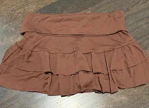 Brown Ruffled Women's Skirt Size M thumbnail 1