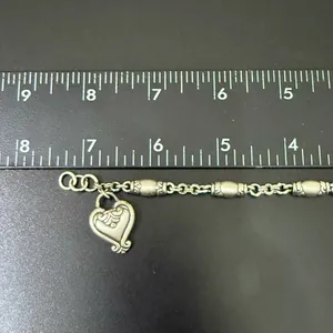 Retired BRIGHTON Blair Heart Barrel Link Chain Silverplated Heart Charm Bracelet thumbnail 14