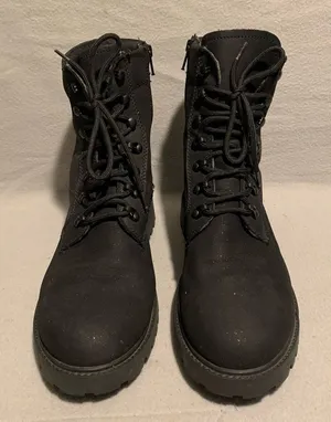 ALDO Combat Boots Women Sz 9 Army Green Reflow Knitted Lace Up Chunky Mid Calve thumbnail 1