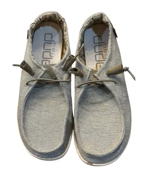 Hey‎ Dude Wendy Chambray Gray Natural Collection Lace-Up Shoes Size 7 thumbnail 1