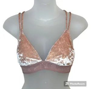 PINK Victoria’s Secret Pink Velvet Unlined Bralette Size XS thumbnail 1